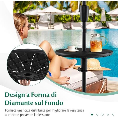 Vassoio Per Ombrellone - Con Portabicchieri Per Spiaggia E Giardino