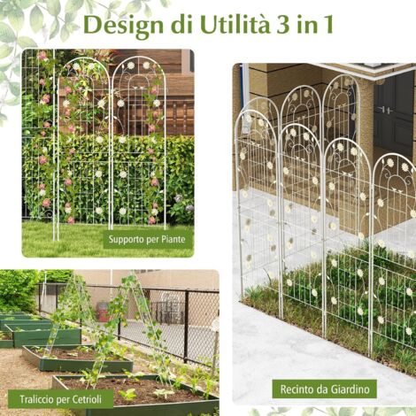 Supporto Rose Edera Set 2 Relaxdays Grigliati Per Rampicanti, Set Da 2, HxL 220 X 50 Cm Supporti In Metallo Per Piante Tralicci A Incastro Verde 54620031 Supporto Per Rose Edera