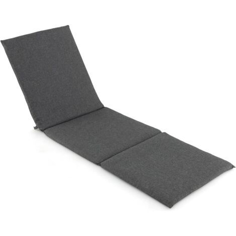 COSTWAY Cuscino per Lettino Prendisole, Tappetino per Sdraio con Cinghie di Fissaggio, Cuscino Pieghevole per Sedia da Sdraio, 182 x 59 cm (Grigio)