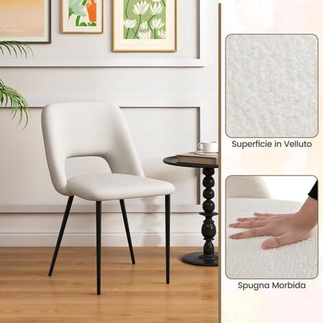 Set di 2 coprisedia in velluto elasticizzato, senza braccioli, per