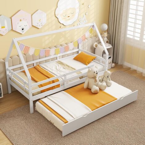 Letto a soppalco 90 x 200 cm, letto multifunzionale per bambini con