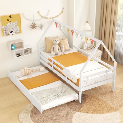 COSTWAY Letto per Bambini con Letto Estraibile, 90 x 200 cm