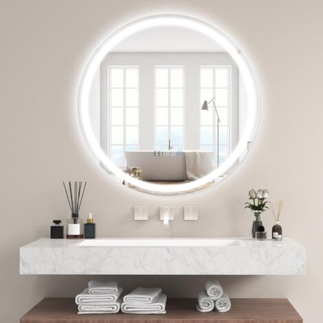 Specchio LED Da Bagno 60cm COSTWAY - Antiappannamento, 3 Luci Regolabili, Con Memoria - Foto 2