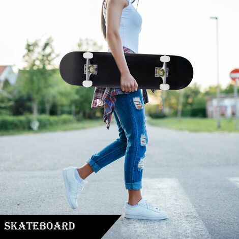 Wheelive Longboard Skateboard Cruiser 46 Skateboard completo 7 strati in legno di acero con 4 ruote LED per skateboard free-style e downhill per adolescenti Adulti Principianti Ragazze Ragazzi 