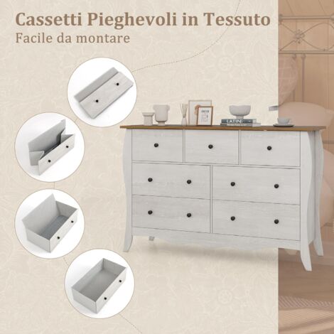 Cassettiera 7 Cassetti Settimino Maxi Colore Noce Antico Prezzo