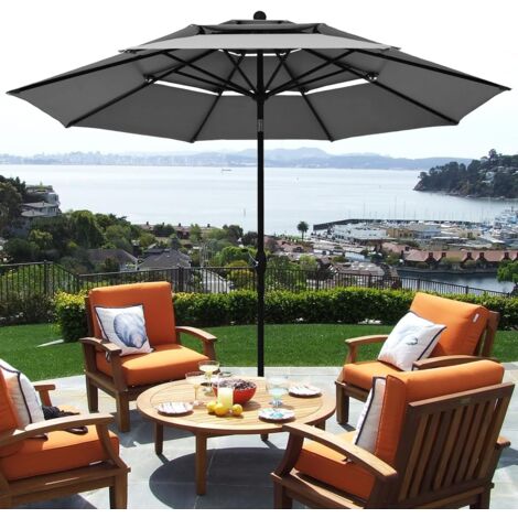 Ombrellone giardino 3x4 con braccio laterale Roma Wood beige