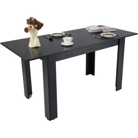 COSTWAY Tavolo Allungabile da Pranzo per 4-6 Persone, Tavolo Consolle Estensibile, Tavolo Moderno da Cucina, Soggiorno e Sala da Pranzo, 158 x 70 x 76 cm, Nero