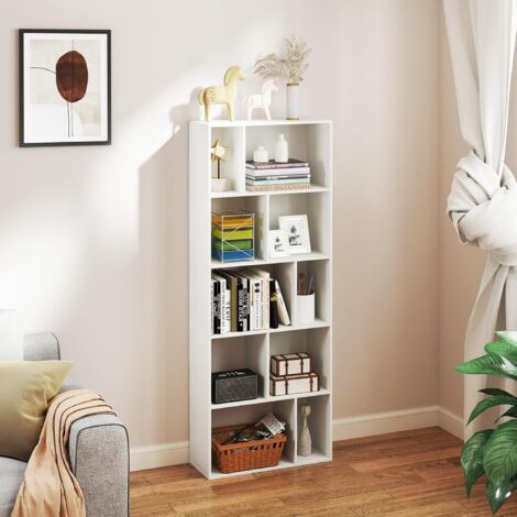 Libreria a 6 Livelli a Forma Di S Con Dispositivo Antiribaltamento, Scaffale Di 7445046271251