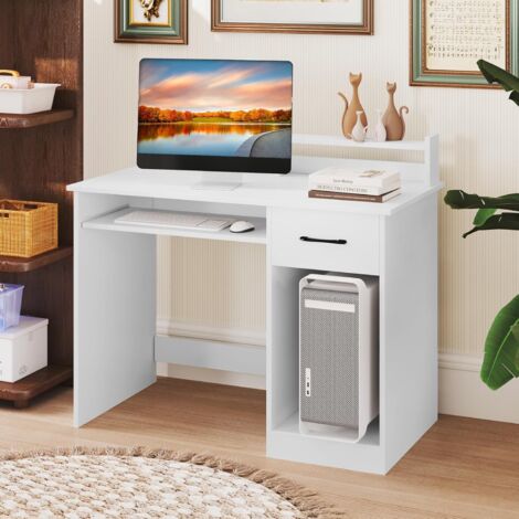 Scrivania Per Computer A Forma Di L Con Presa Di Corrente E Amp Supporto Cpu E Amp Robusta Scrivania Angolare Con Struttura In Metallo Marrone 88304160