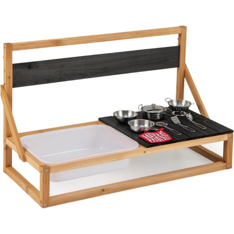 Targa In Legno Per Bambini Second Ave – Scritta "Mud Kitchen" Per Cucina Da Fango, Decorazione Da Parete