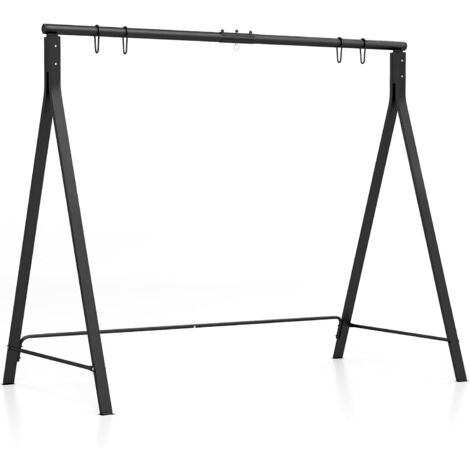 COSTWAY Supporto per Altalena in Metallo, Telaio per Altalena da Giardino, con Struttura a Forma di A, Portata Massima 160 kg, 210 x 115 x 175 cm