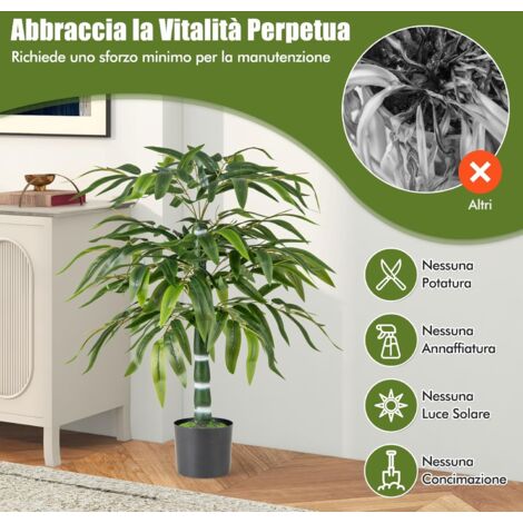 AIVORIUY Grande pianta artificiale decorazione per la casa 2 pezzi 75 cm