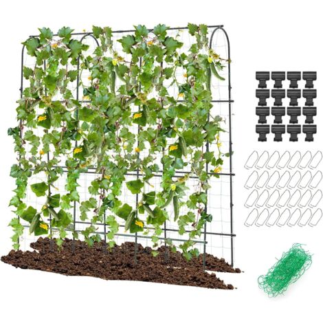 COSTWAY Traliccio per Piante Rampicanti ad Arco 179 x 180 cm, Trellis Alto a Forma di U per Cetrioli da Letto Rialzato con Rete, Supporto per Piante all'Aperto per Frutta e Fiori (1/5)
