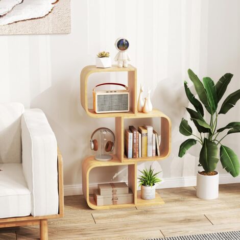 GIZNXBA Libreria Scaffale Ad Albero, Scaffale Libreria Angolare in Legno, Portaoggetti Autoportante per Libri Scaffale per Libri per Il Soggiorno, La Camera da Letto (Color : /Brown, Size : 2 Tier