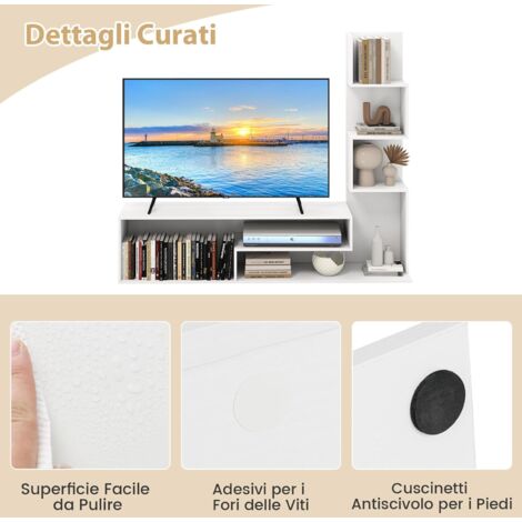 Mobile TV in legno da 2 m con 2 cassetti e 2 ripiani aperti - Naturale