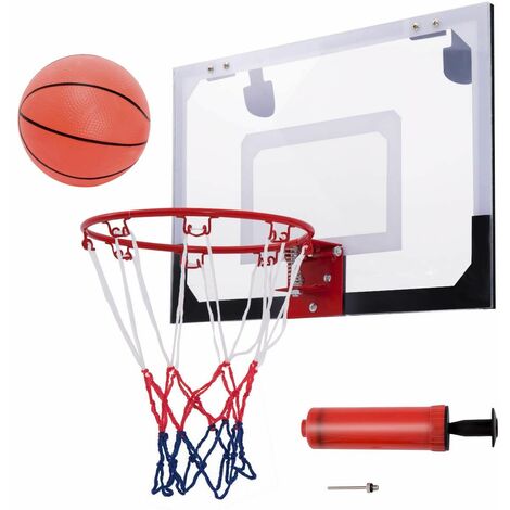 Mini Canestro da Basket, Dotato di Pallacanestro e Pompa a Mano  Dimensioni:45 x 30 cm, Diametro del cerchio: 22cm