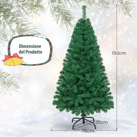 Albero Di Natale Rosa Fucsia COSTWAY, 225 Cm, Rami Fitti In PVC, Base Metallica Antiscivolo, Per Casa, Negozio, Feste A Tema - 2
