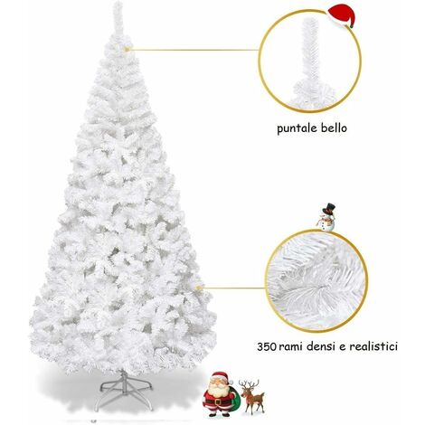 Albero Di Natale Artificiale Con Supporto Metallo - Altezze 120, 150, 180 Cm - Colore Aghi: Nero