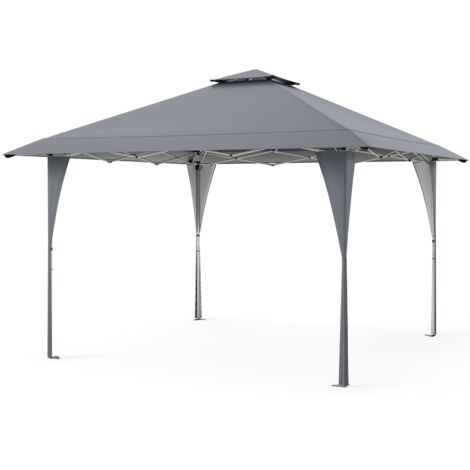 HOMASIS Gazebo Pieghevole 4x4 M con Doppio Tetto, Gazebo Esterno