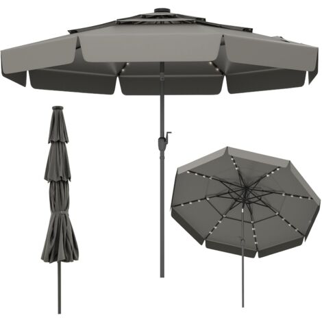 OMBRELLONE DA GIARDINO INCLINABILE 2.3X2M CON APERTURA A MANOVELLA E 6 Stecche Cachi