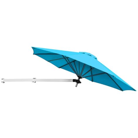 COSTWAY Ombrellone da Parete 247 cm, Ombrellone da Muro per Giardino con Angolo Regolabile, Parasole Esterno Pieghevole Anti UV, per Giardino, Balcone e Cortile (Turchese)