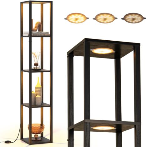 Lampada da terra con 4 ripiani, H. 165 cm, con luci LED dimmerabili a 3 livelli e piedistallo Interruttore, lampada da mensola per camera da letto, soggiorno, ufficio (1/5)