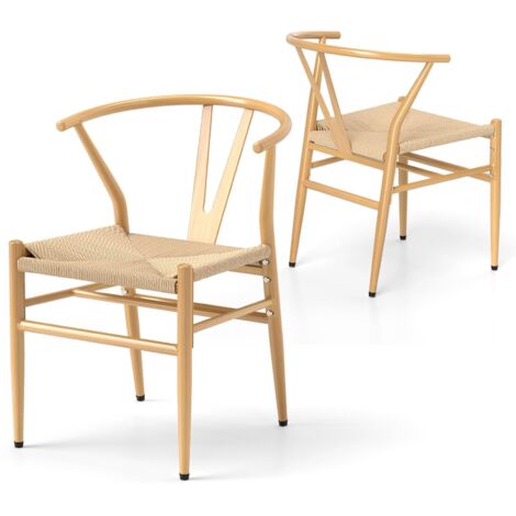 COSTWAY Set di 2 Sedie Sala da Pranzo, Sedie Moderna in Metallo con