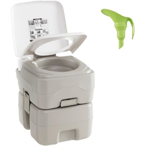 COSTWAY WC Portatile Adulti con Serbatoio dell'Acqua Rimovibile da 20 L, Toilette Portatile con Pompa di Scarico, WC Chimico da Campeggio, per Camper, Barca, Portata 200 kg