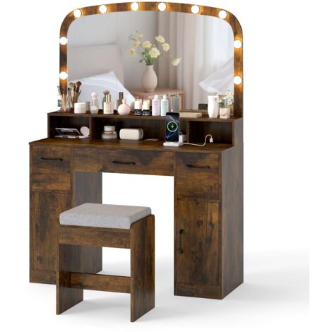 Vicco Tavolo da trucco ad angolo Quercia dorata 110 cm, Arielle