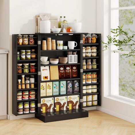 Costway Mobile buffet in legno con anta e cassetto portaoggetti, Credenza contenitore per cucina sala da pranzo Marrone