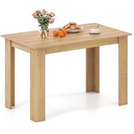 COSTWAY Tavolo da Pranzo 120 cm per 4-6 Persone, Tavolo Rettangolare in Legno in Stile Rustico, Tavolino Elegante per Cucina, Soggiorno e Sala da Pranzo, 120 x 70 x 75 cm