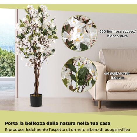 Outsunny Bambù In Vaso Artificiale Pianta Finta Decorazione Per Interno Ed Esterno Altezza 120cm Verde 84685260