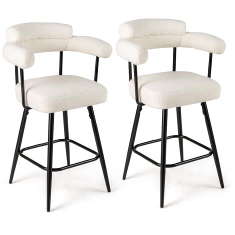 Sgabelli da bar girevoli con schienali altezza 76 cm nero Ekho | Maisons du Monde