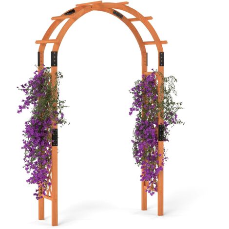 Arco da giardino in legno per piante rampicanti, Arco per rose a traliccio per esterni, Decorazione da giardino (132 x 45,5 x 235 cm)