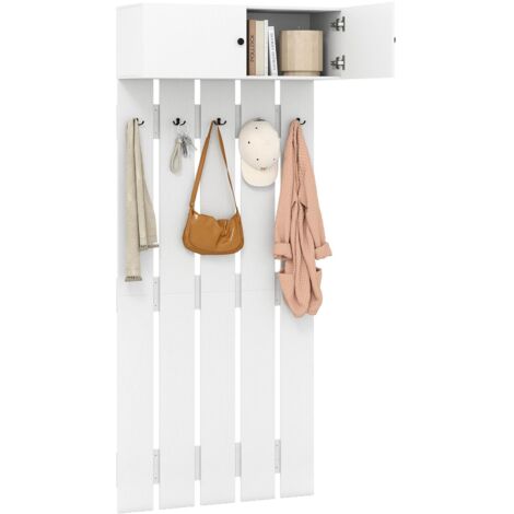 Appendiabiti Da Parete In Legno Rustico Con Mensola E Specchio – 4 Ganci Doppi, Marrone, 40,6x30,5 Cm Per Ingresso E Corridoio