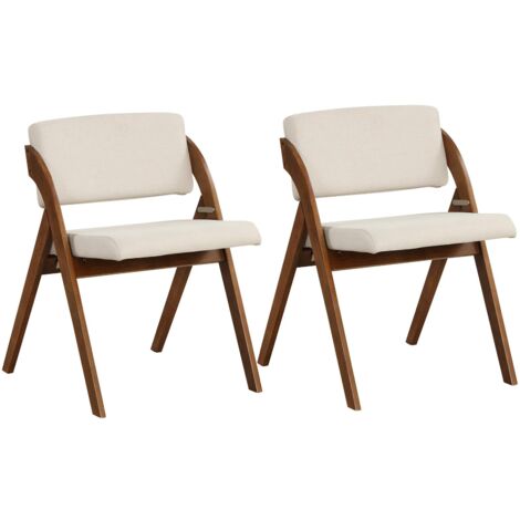 COSTWAY Set 2 Sedie da Pranzo, Sedia da Cucina Pieghevole con Gambe in Legno di Gomma, Sedile e Schienale Imbottiti, Sedia Portatile per Casa Ufficio Matrimonio, Portata 160 kg (Marrone) (1/5)