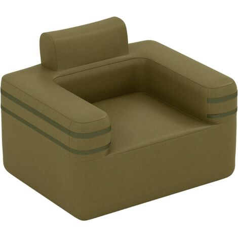 COSTWAY Divano Gonfiabile da Campeggio, Poltrona Gonfiabile con Pompa ad Aria, Divano Singolo in Tessuto Oxford con Tasca Portaoggetti, per Interno ed Esterno, 103 x 83 x 78 cm