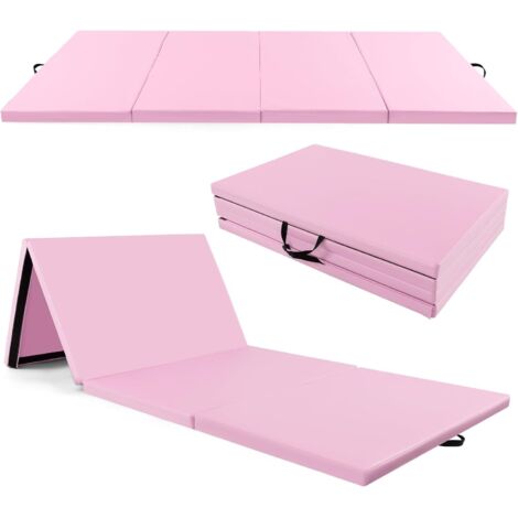 COSTWAY Tappetino Palestra Pieghevole a 4 Pannelli, Tappetino Ginnastica 300 x 117 x 5 CM con Maniglie e Chiusure a Strappo, per Ginnastica, Yoga e Stretching (1/5)