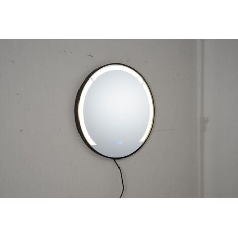 COSTWAY Specchio da bagno con illuminazione Ø 60 cm, specchio da parete rotondo antiappannamento, 3 colori di luce, luminosità regolabile, cornice in alluminio, per bagni, salotti, hotel