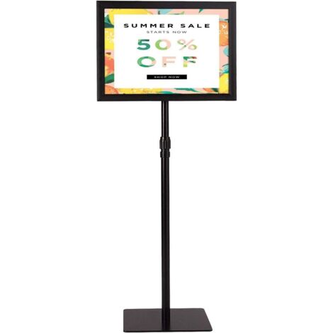 COSTWAY A3 Poster Stand Espositore da Pavimento Supporto Poster Menù per Pubblicità da Terra, Girevole a 360 Gradi, Regolabile in Altezza (Nero A3) (A3 Nero x 2)