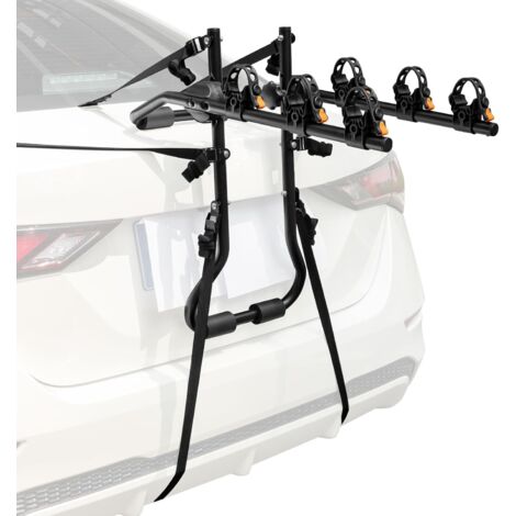 COSTWAY Portabici Posteriore Universale per Auto, Portabici da Portellone per 3 Bici con Lunghezza e Angolo Regolabili, Portata 45 kg, Portabiciclette per Bagagliaio Pieghevole per SUV e Berline