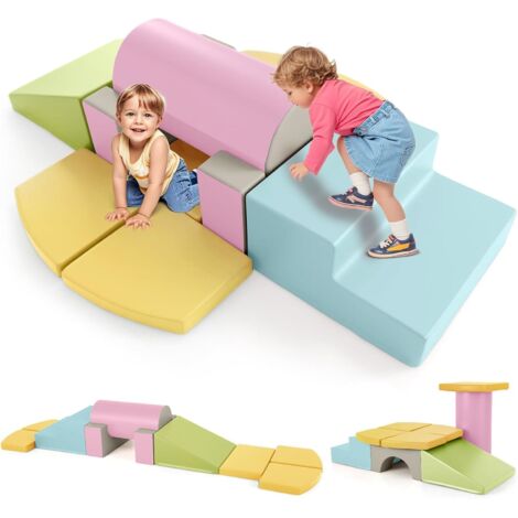 Cupchid Percorso Motricità Per Bambini In Schiuma - Blocchi Arrampicata Morbidi, Giocattoli Educativi, Impermeabile, Con Base Antiscivolo