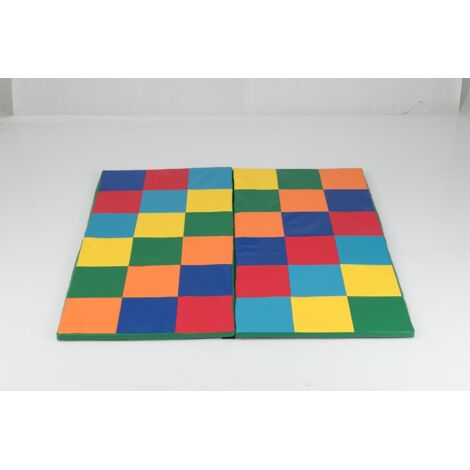 COSTWAY Tappeto Gioco Pieghevole, 144 x 144 cm, Tappetino Neonato con Pelle Impermeabile, Tappeto da Pavimento per Cameretta (Colorato)