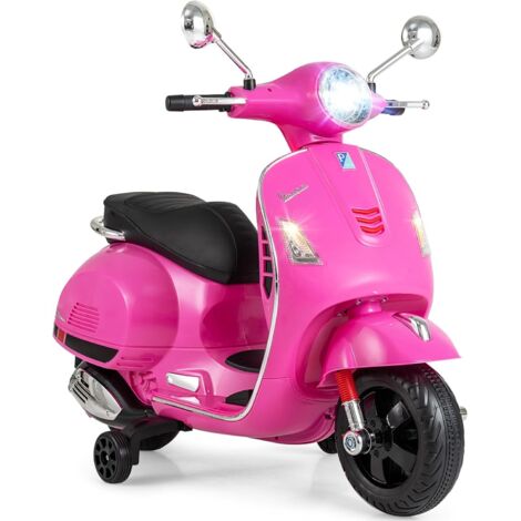 HOMCOM Moto Elettrica Con Licenza Honda Per Bambini 3-5 Anni Moto A Batteria 6v Con Faro Clacson Musica E Ruote Ausiliari Rimovibili Carico 30 Kg 90x44x52 Cm