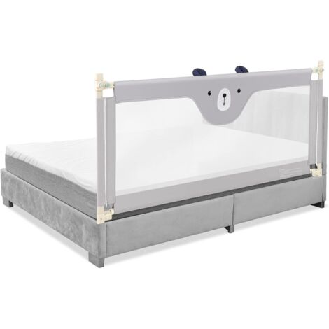 COSTWAY Sponda Letto per Bambini 175 cm, Barriera Pieghevole con Altezza Regolabile, Rete Oxford Sponda di Sicurezza, per Letti Singoli, Doppi, 175 x 25 x 101,5 cm (Modello 2, 175 cm)