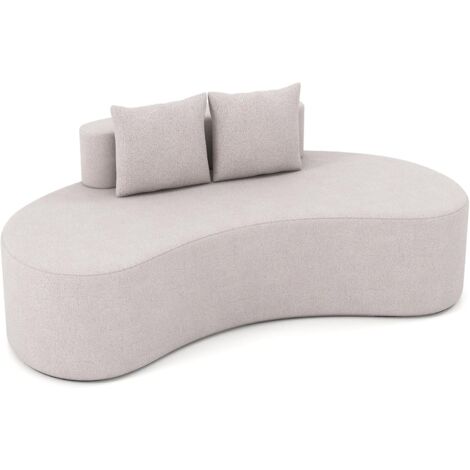 COSTWAY Divano Imbottito Curvo, Divano a Pavimento con 2 Cuscini Accoglienti, Schienale Basso e Seduta in Spugna, Fondo Antiscivolo, Moderno, 199 x 97 x 68 cm (Grigio)