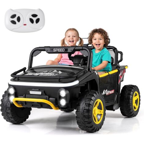 COSTWAY 24V Macchina Elettrica per Bambini, Veicolo Elettrico a 2 Posti, 37-86 Mesi，Nero