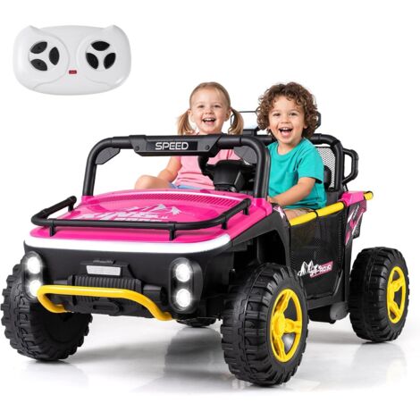 COSTWAY 24V Macchina Elettrica per Bambini, Veicolo Elettrico a 2 Posti, 37-86 Mesi，Rosa
