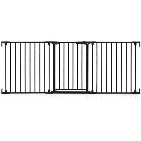 COSTWAY 198 cm Cancelletto a 3 Pannelli per Cani,con Doppia Chiusura,per Bambini e Animali,Nero