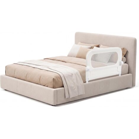 COSTWAY Sponda Letto per Bambini 80cm,Altezza Regolabile a 3 Livelli,Cinghia di Sicurezza，Bianco